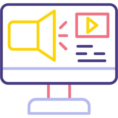 video simgesi, vektör illüstrasyonu