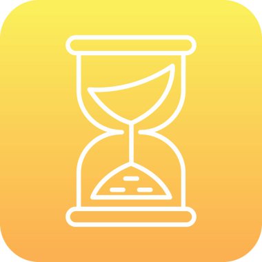 Kum Saati Dolu Gradyan Vektör Simgesi Tasarımı