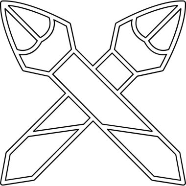 çapraz kılıçlar, kılıçlar, kılıç simgesi, vektör illüstrasyonu