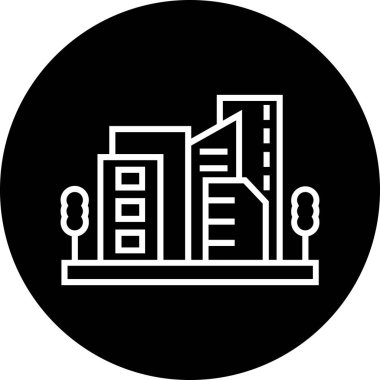 Bina. Web simgesi basit illüstrasyon