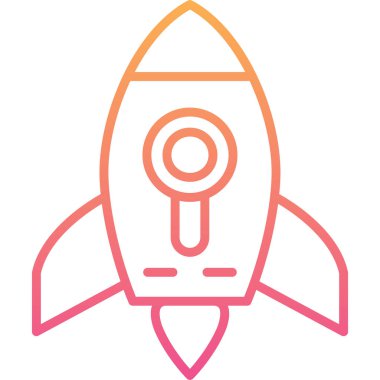 roket fırlatma simgesi, vektör illüstrasyonu