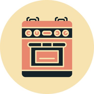 Fırın. Web simgesi basit illüstrasyon