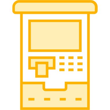 ATM simgesi. Ağ için atm vektör simgelerinin özet çizimi