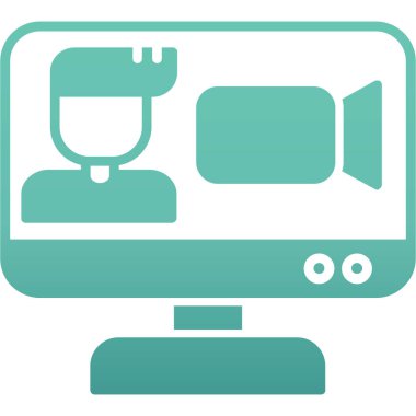 Video Kamera Vektörü Kabartma Simgesi Tasarımı