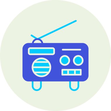 Radyo. Web simgesi basit illüstrasyon