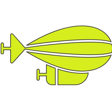 Beyaz arkaplanda yeşil ve sarı roket simgesi izole edildi