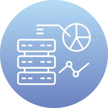 Veri merkezi sunucu simgesi ana hat biçiminde