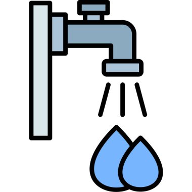 Musluk ikonu. vektör illüstrasyonu