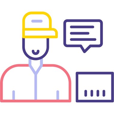 Şapka simgesi olan bir adam, web sayfasının illüstrasyonu