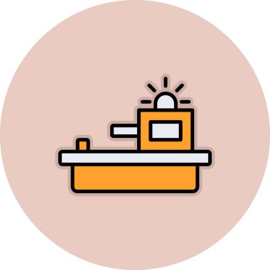 Demir ikonlu gemi. vektör illüstrasyonu