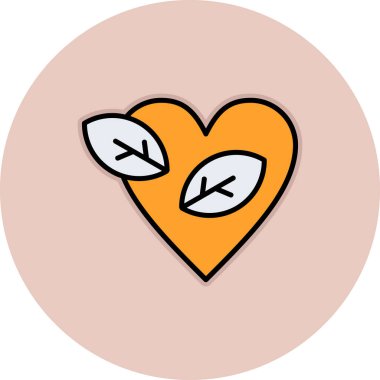 kalp vektörü renk çizgisi simgesi