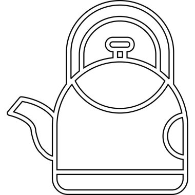 Çaydanlık simgesi. Çaydanlık vektör simgesi web için anahat çizimi