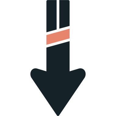 ok aşağı yönlü simge doldurulmuş dış hat biçimi