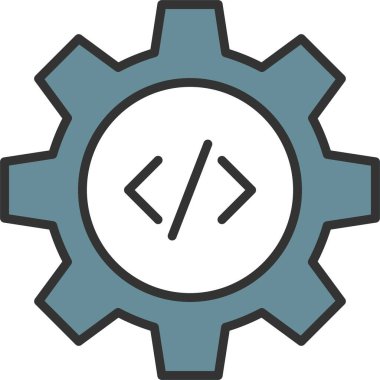 Geliştirme programlama geliştirme simgesi doldurulmuş ana hatlar biçiminde