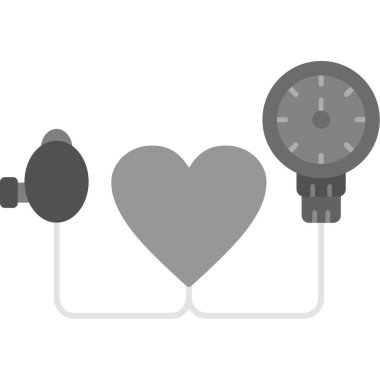 kalp saat simgesi, basit vektör illüstrasyonu