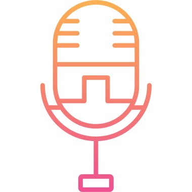 Mikrofon. Web simgesi basit illüstrasyon