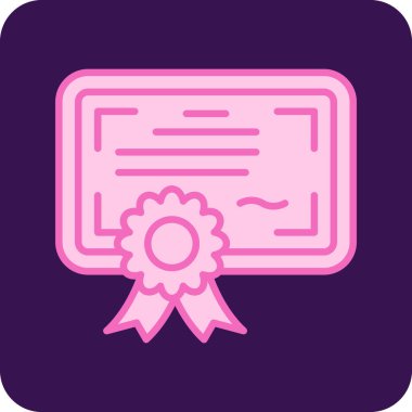 Sertifika. Web simgesi basit illüstrasyon