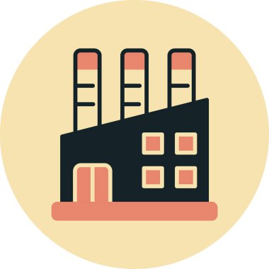 Fabrika ikonu. vektör illüstrasyonu