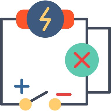 elektrik enerjisi elektrik simgesi doldurulmuş dış hat biçiminde