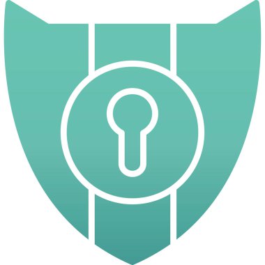 Kalkanlı güvenlik kilidinin vektör simgesi