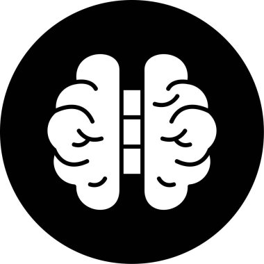 İnsan beyni simgesi, basit vektör çizimi