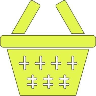 Alışveriş sepeti, illüstrasyon, vektör, beyaz arka planda..