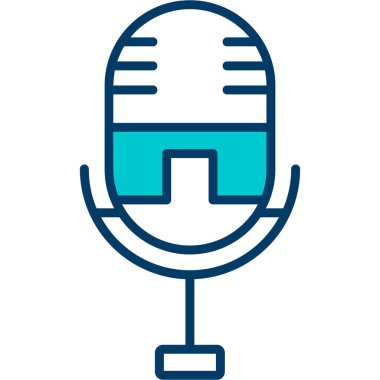 Mikrofon. Web simgesi basit illüstrasyon