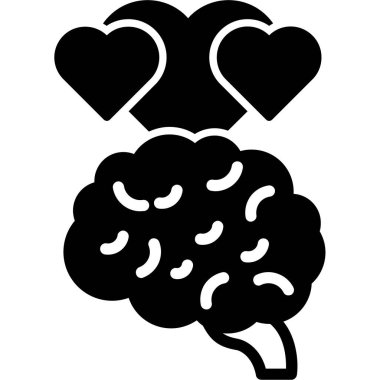 Beyin simgesi, vektör illüstrasyonu