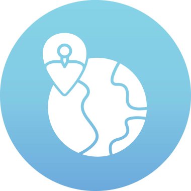 yumuşak mavi arkaplanda izole edilmiş modada dünya simgesi