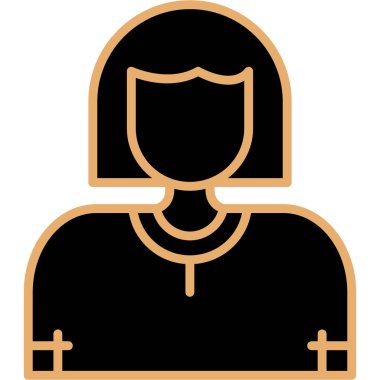 Kadın avatar ikonu. vektör illüstrasyonu