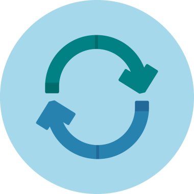 Oklar daire simgesini düz bir şekilde tazeler