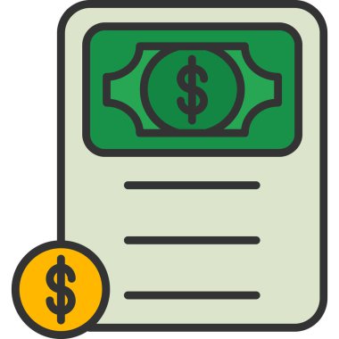 Dolarlık fatura simgesi taslak biçimi