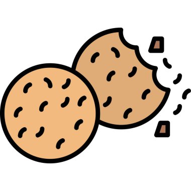 Kurabiye ikonu. Web için fırın vektör simgelerinin özet çizimi