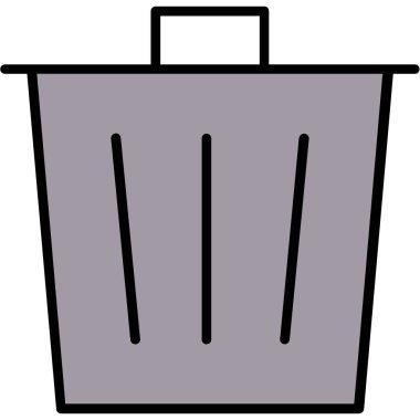 Çöp kutusu ikonu vektör illüstrasyonu