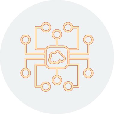 Bulut Hesaplama Teknolojisi. Vektör illüstrasyonu