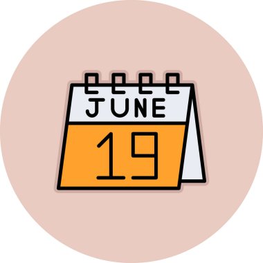 9 Haziran tarihli takvim, vektör illüstrasyonu