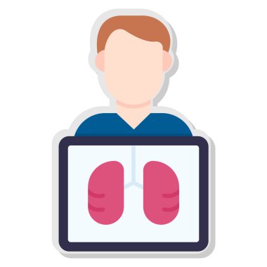 İnsan ciğerleri ikon vektör illüstrasyonu