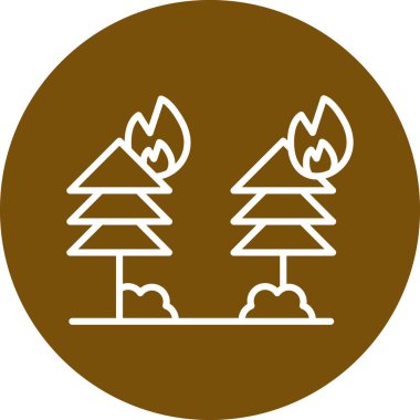 Ağaç simgesinin vektör çizimi, orman