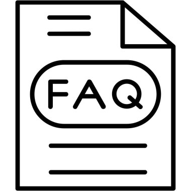faq simgesi vektör taslağı çizimi