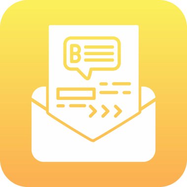 İleti simgesi soyut arkaplan grubunda izole edildi