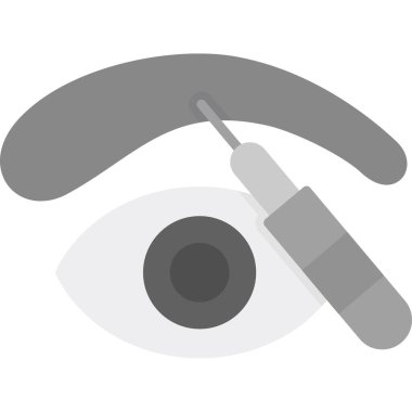 Göz simgesi. Beyaz arkaplanda izole edilmiş göz vektör simgesinin düz çizimi