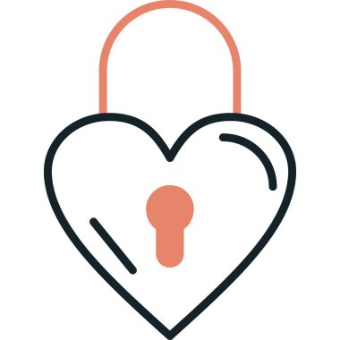 vektör aşk kilidi simgesi
