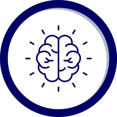 Beyin. Web simgesi basit illüstrasyon