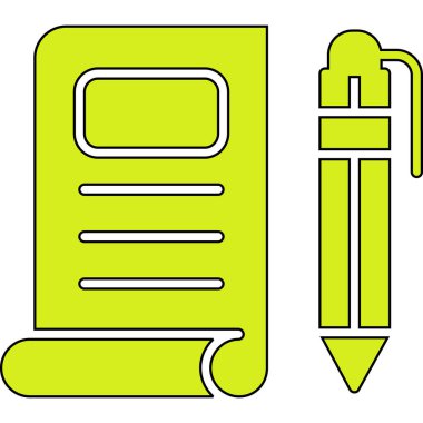 Beyaz arkaplandaki bir kalem simgesinin vektör çizimi.