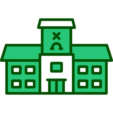 Hastane binası renk ikonu vektör illüstrasyonu