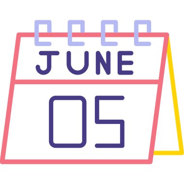 16 Haziran 'da. Takvim simgesi ile takvim. Basit ve minimalist bir tarz. Ayın takvim simgesi. Yönetim, takvim ayı. vektör