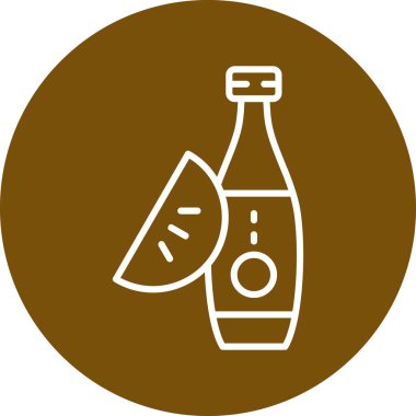 Bir samanla bir şişenin vektör çizimi