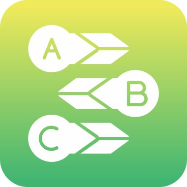 Yeşil ve sarı ok simgesinin gösterimi