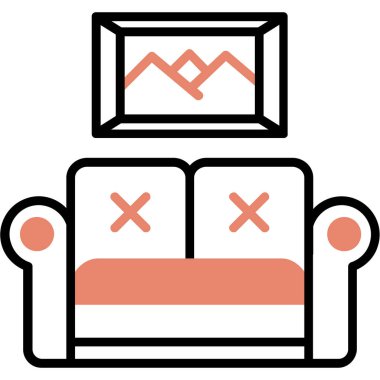 Yatağa. Web simgesi basit illüstrasyon