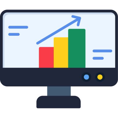 veri analiz grafiği simgesi düz biçimli